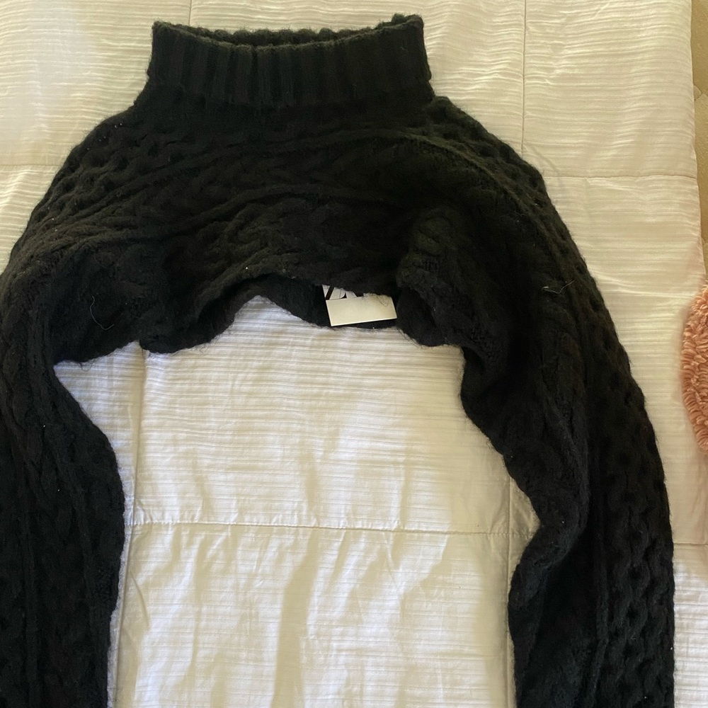 Black zara knit sweater arm sweater cardigan (BRAND NEW)